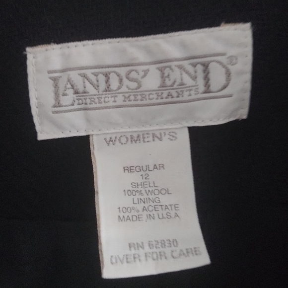 Land's End Women's Black Wool Woven Blazer 12 - Picture 9 of 11
